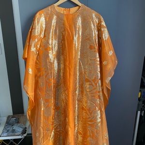 Vintage orange and gold mumu